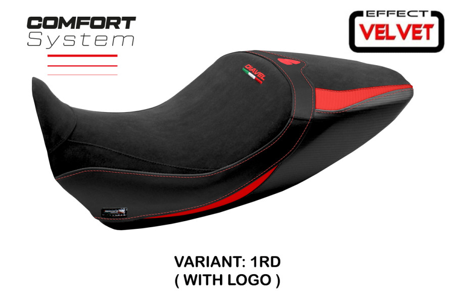 Funda de asiento compatible Ducati Diavel 1260 (19-22) modelo Saranda 1 velvet comfort system