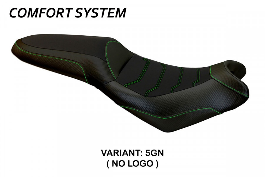 Funda de asiento compatible Kawasaki Versys 650 (07-22) modelo Elba Total Black comfort system